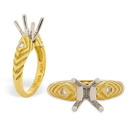 18k Yellow Gold and Platinum Mounting w/ Diamonds