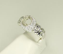 Hand Engraved Engagment Setting with Diamonds