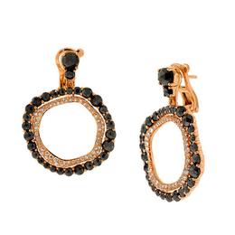 ROSE GOLD  DIAMOND EARRINGS WITH BLACK ROSECUT DIAMONDS