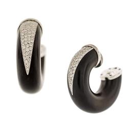 OROMALIA EBONY AND 18KT WHITE GOLD EARRING