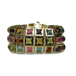 Semi-Precious Mix 18k Yellow Gold Bracelet