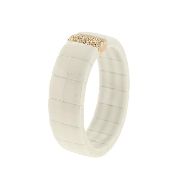 18KT. SINGLE ROW CERAMIC BRACELET; 