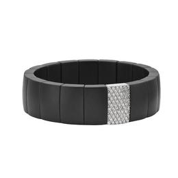 ONE RECTANGULAR  MATT BLACK DIAMOND BRACELET. DOMINO COLLECTION