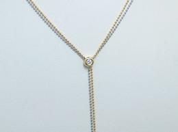 18k Bezel Set Diamond on Chain
