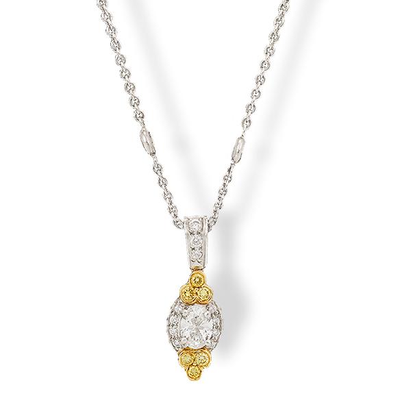 Charles Krypell White and Yellow Diamond Pendant