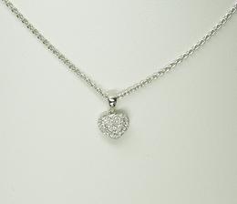 18k White Gold and Pave Heart