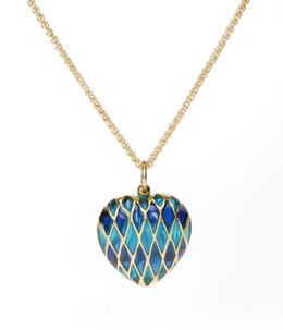 18k Yellow Gold and Enamel Heart