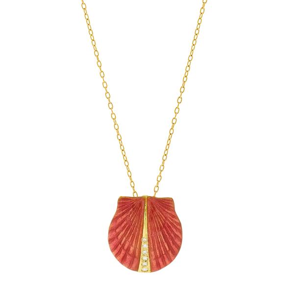 18KT. YG ROSE ENAMEL SCALLOP ENHANCER