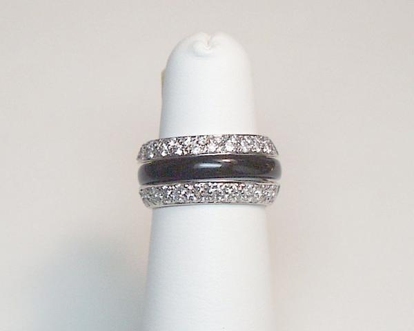 Beveled Band with Pave