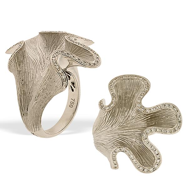 Rodney Rayner Hand-Engraved Ring w/ Diamonds