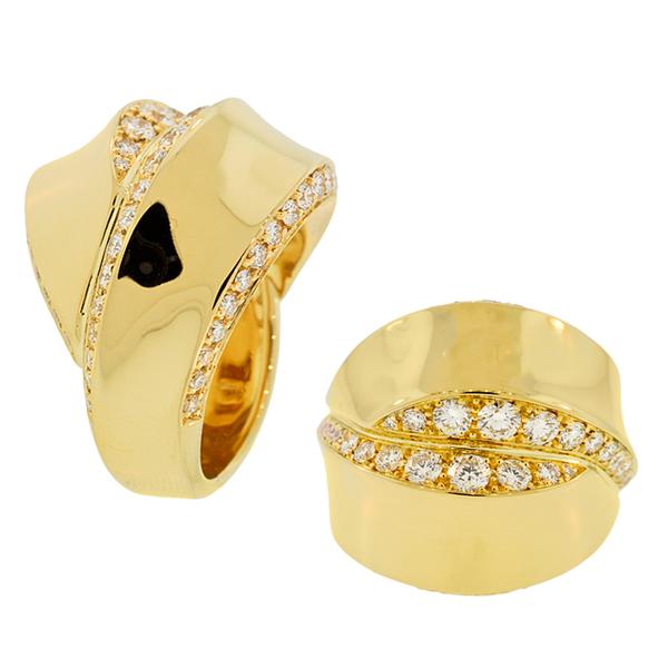 Crivelli 18KY 'Foldover' ring, 1.67ctw Diamonds.