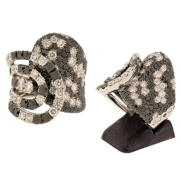 18K CRIVELLI BLACK & WHITE DIAMOND RING