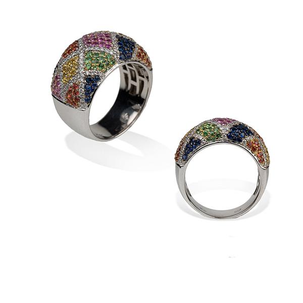 Mixed Stone Micro-Pave Ring