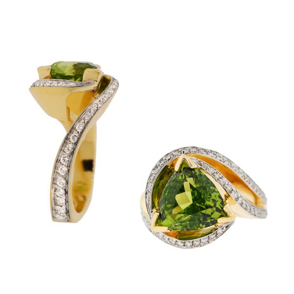 Schneider Design 18k and Trillion Peridot RIng