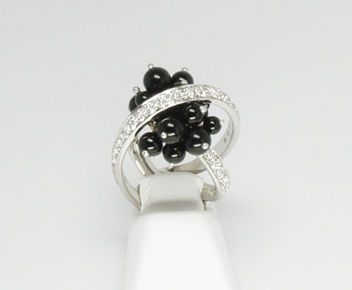 Io Si Scavia Black Onyx and Diamond Ring