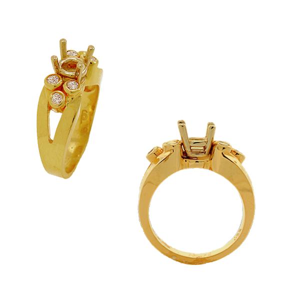 14k Yellow Gold and Diamond Mounting