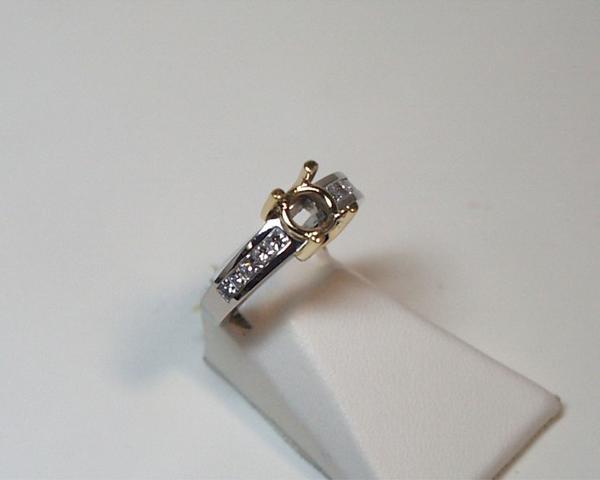 18k Yellow Gold and Platinum Mounting w/ Diamonds