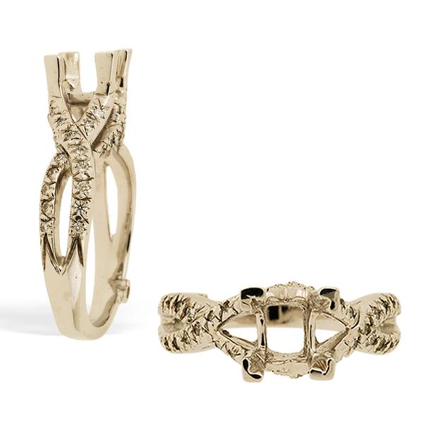 Schneided Design 18k and Diamond Engagment Ring
