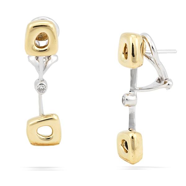 Antonini 18k Two-Toned and Diamond Earrings