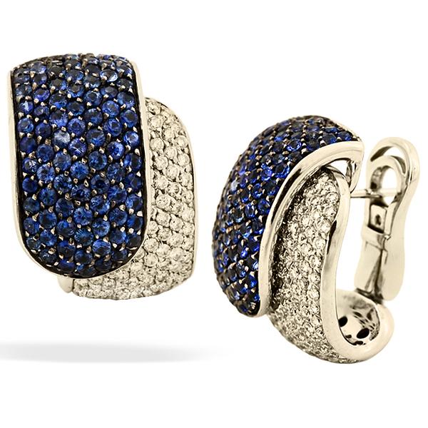 Damiani Earrings w/ Blue Sapphire and Diamonds