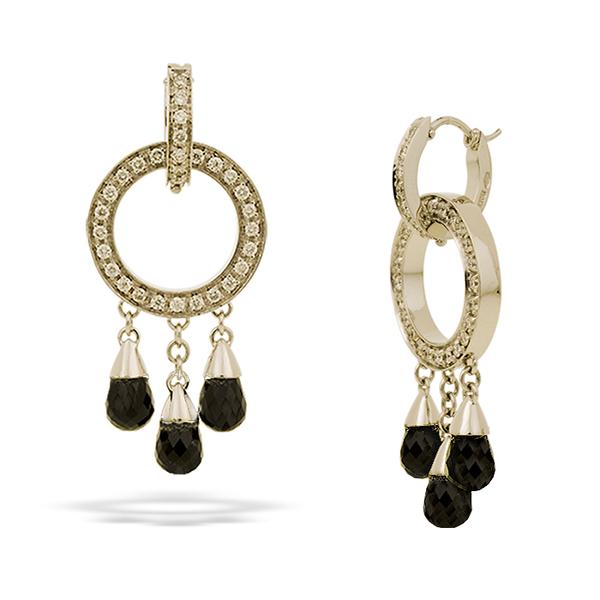 Calgaro 18k, Onyx, and Diamond Earrings
