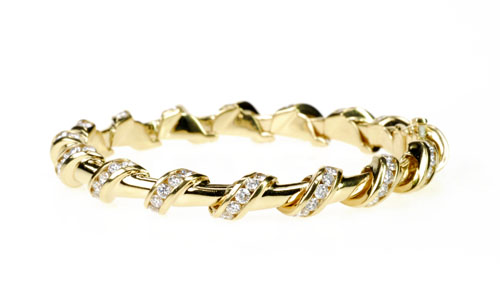 Charles Krypell 18k Yellow Gold and Diamond Bracelet