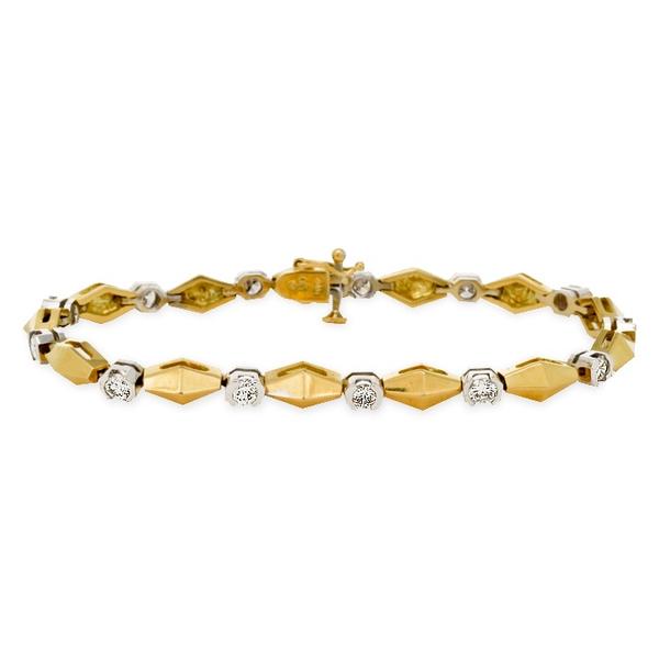 18k Two-Toned Gold Bracelet with Diamonds