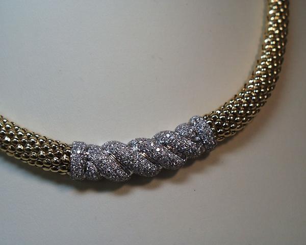 Pave Diamond and Gold Collar