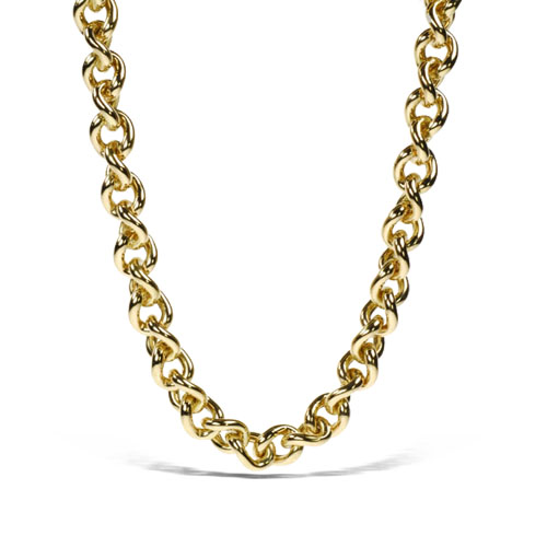 18k Pink Gold Twisted Link Necklace 17