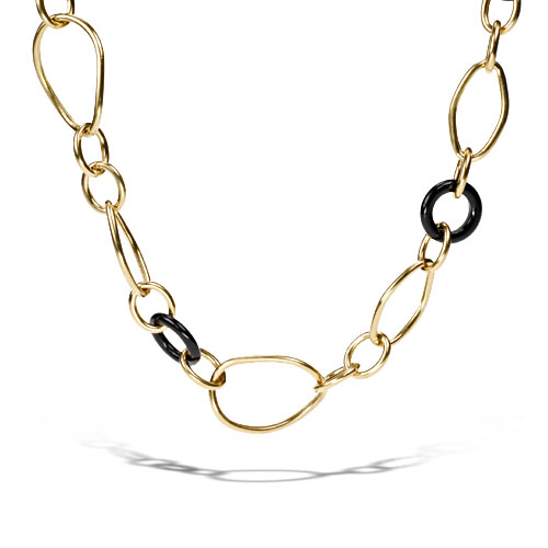 Twisted Link Necklace with Black Onyx