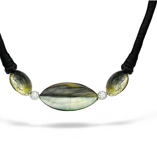 Maya Mother of Pearl and Diamond Necklace