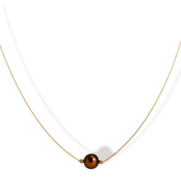 Yvel 18k Chocolate Diamond and South Sea Pearl Necklace