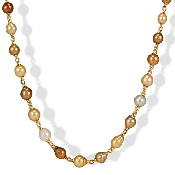 Yvel 18k Yellow Gold and South Sea Pearl Mix Necklace
