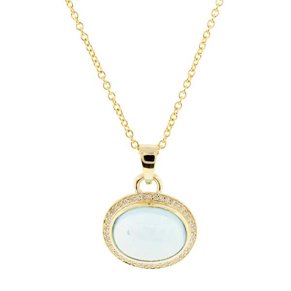 oval aquamarine pendant