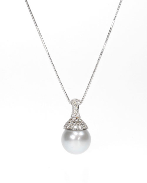 South Sea Pearl Pendant w/ Diamonds