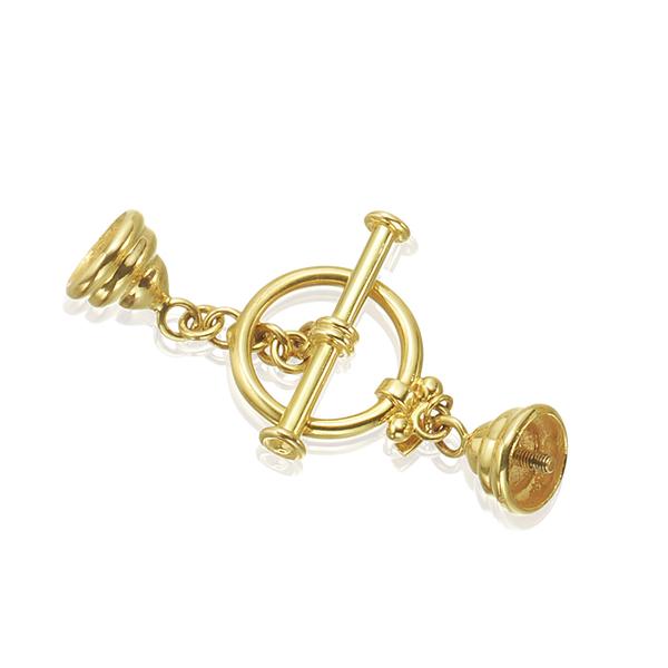 18KT. YELLOW GOLD, TOGGLE MYSTERY CLASP